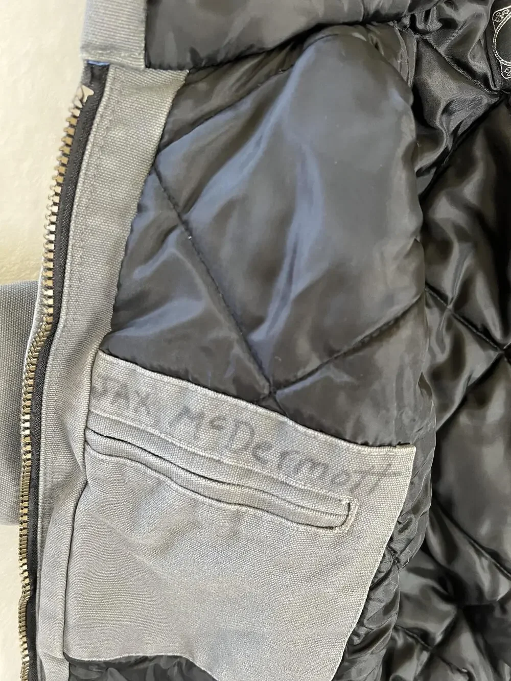 Cowboy Hardware Jacket Boys Medium Gray Ride Hard Western Hooded Canvas Bomber